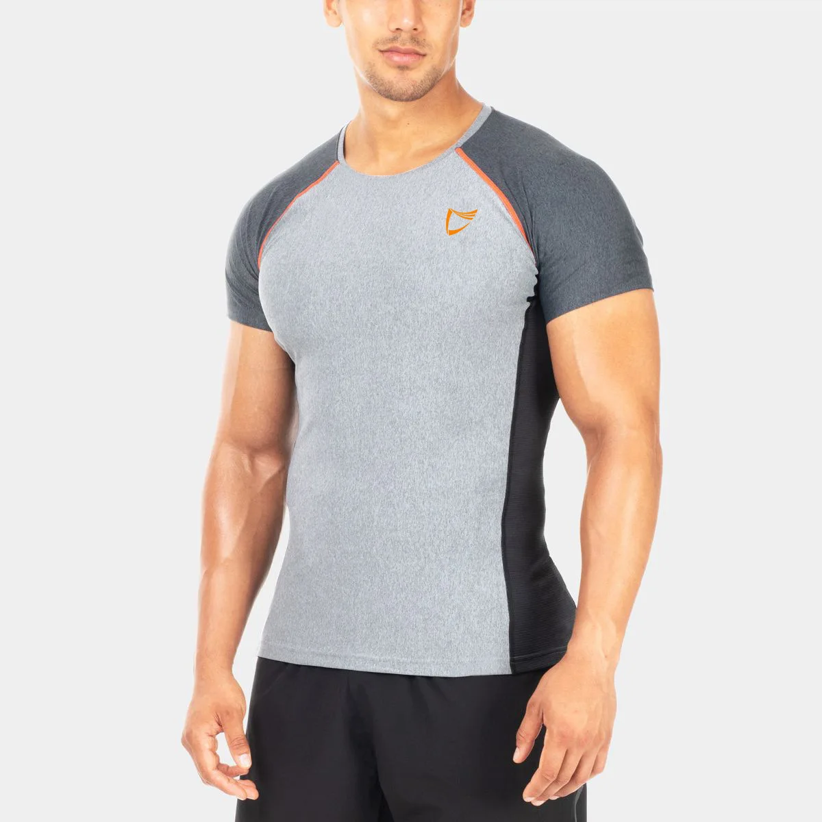
Fitness short sleeve elastic o-neck quick dry men fashion sport T-shirt comfortable breathable sweat wicking 
