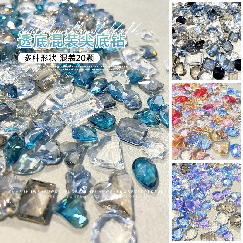 Mixed colors & designs K9 Crystal Rhinestone for nail art decoration nail art rhinestone crystal K9 Bling Nail Art charm