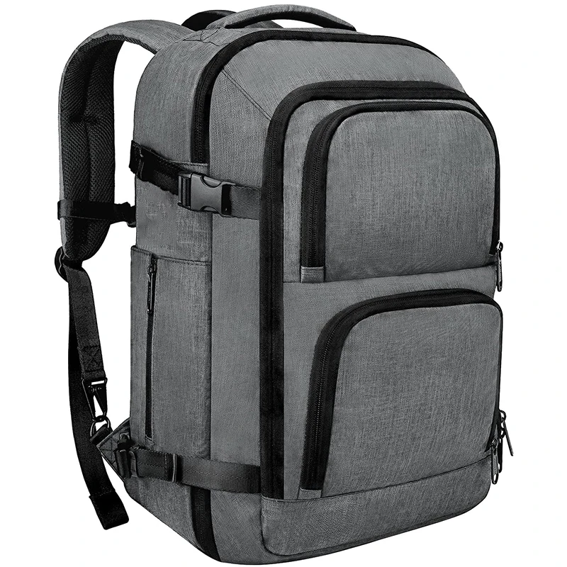 Dinictis 40L Carry on Flight Approved Travel Laptop Backpack Grey Business laptop  Weekender Bag fit 17 Inch for Men Women