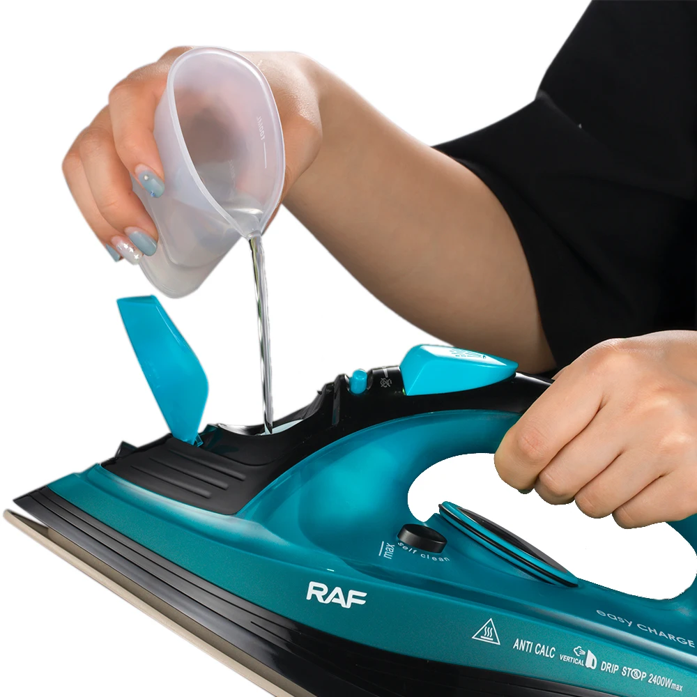RAF Cordless 2400W Wireless Ceramic Coating Electric Handheld Garment Steam Iron with Automatic Cleaning
