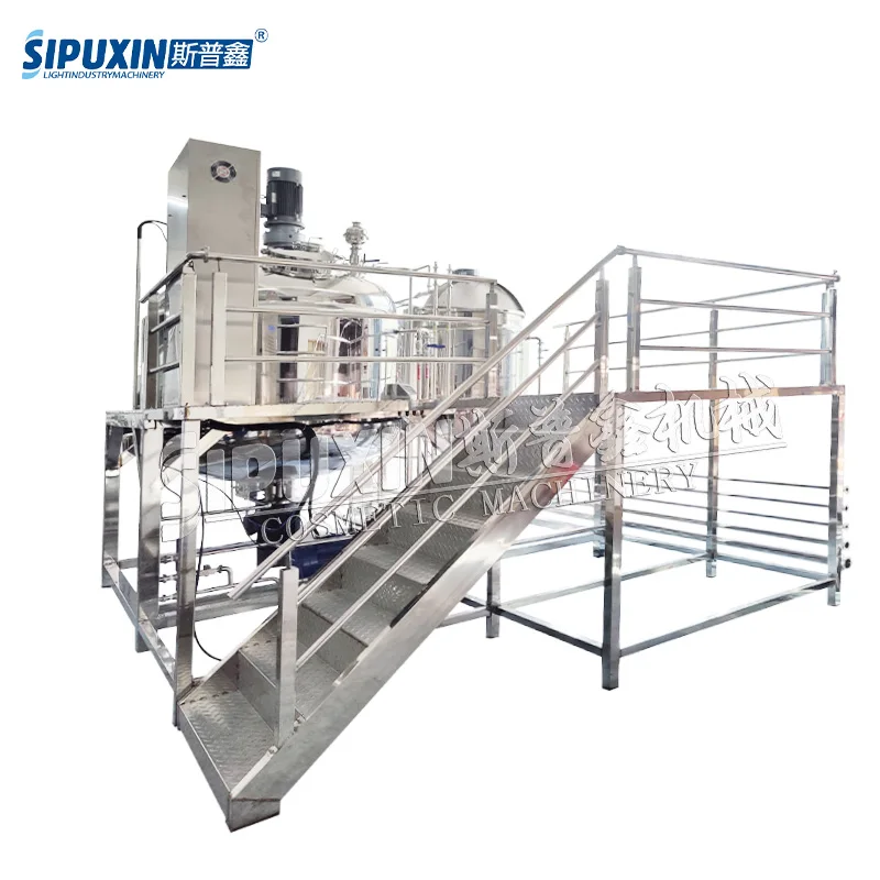 2T Fixed Type  Steam Heating Homogenizing Emulsifying Machine For Making  Cosmetic Lotion