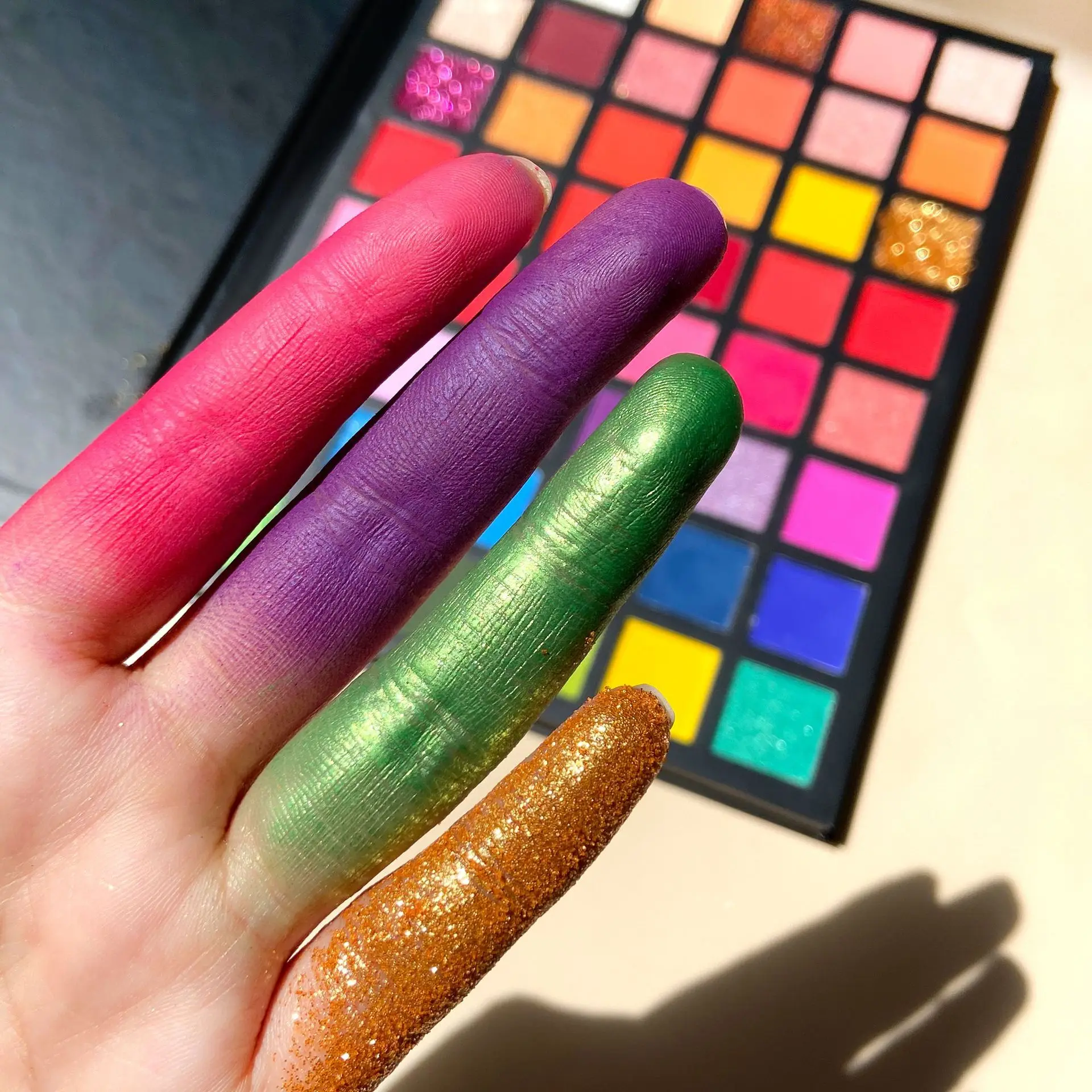 High pigment 48 colors vegan matte private label eyeshadow palette custom glitter