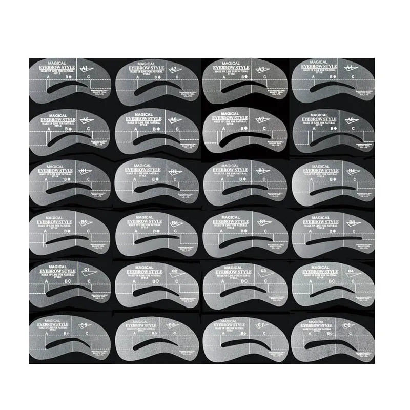 
24 PCS New Style Measuring Shaper Stencil Tool Eyebrow Balance Ruler Factory price 