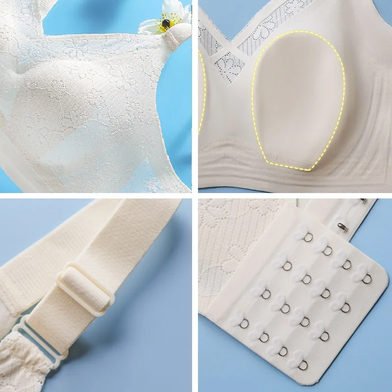 Seamless Minimizer Bras for Women Thin Cup Lace Bralette Wirefree Sports Bra Everyday