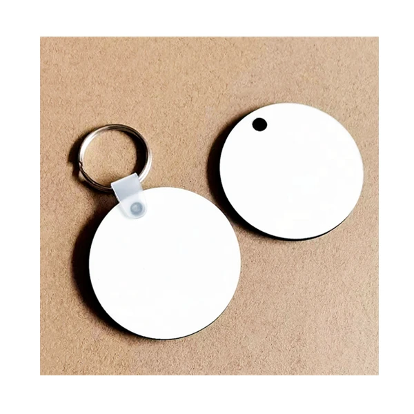 2024 RedSharkSub Wholesale Sublimation Blank Round DIY Keychain Good Quality MDF Sublimation Keychain as Promotion Gift Keyrings