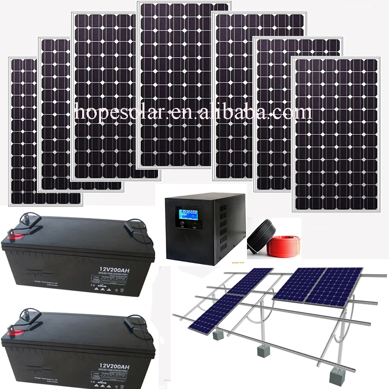 5kw solar energy systems 5000w solar panel system with battery back up