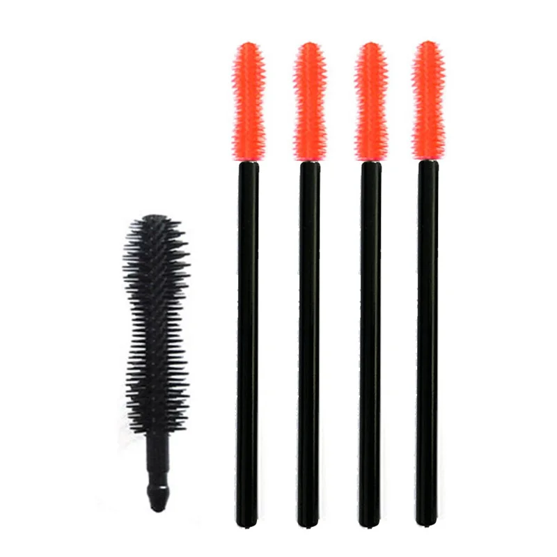 Disposable Silicone Bristle Mascara Applicator Eyelash Brushes Brow Wands