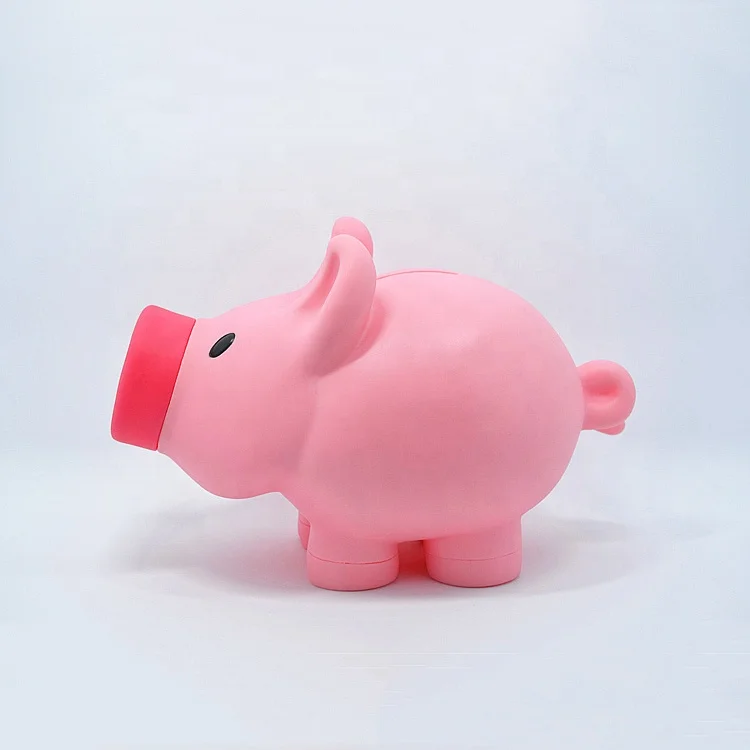 Wholesale Promotional Custom Safe Plastic PVC Child Big Pink Pig Shape Piggy Bank