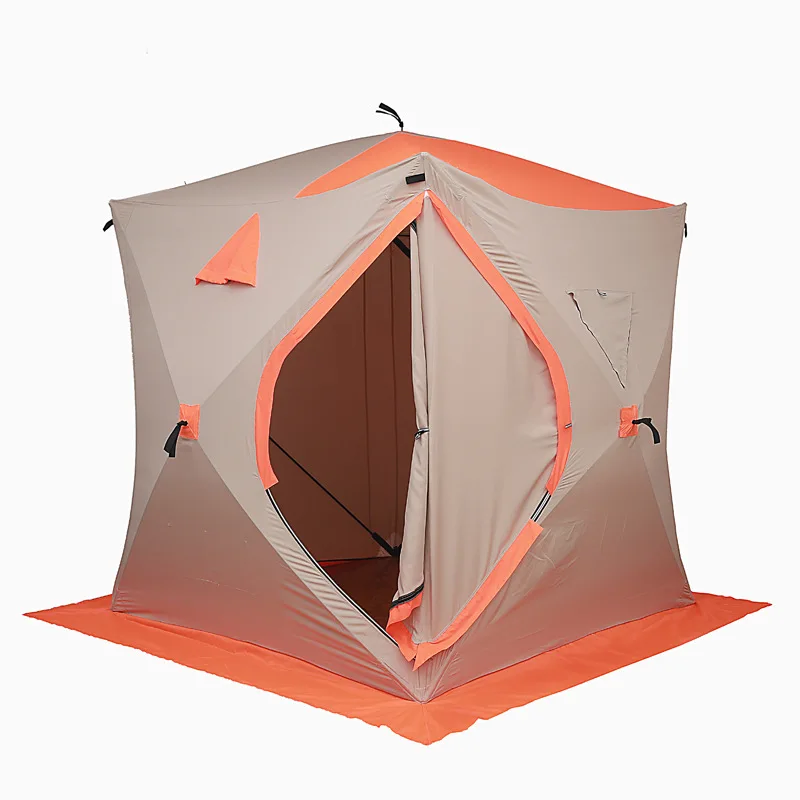 Outdoor Hexagon Automatic Pop Tents Insulated Tent Cube 1.8*2 Carp Ice Fishing Tents For Winter Camping