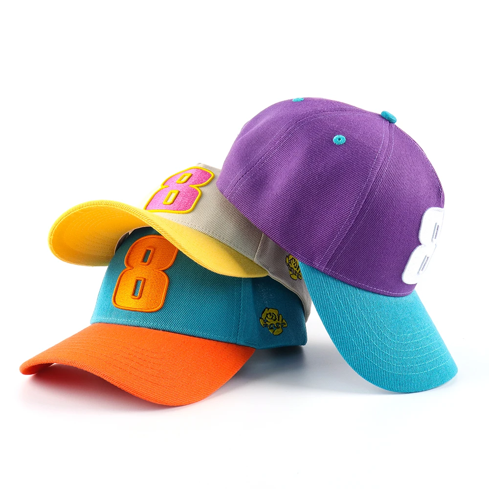 Factory Price Luxury Custom embroidery logo 5 panel A Frame Exclusive Two-Tone Sport Baseball Hats Multicolor Under Brim Cap