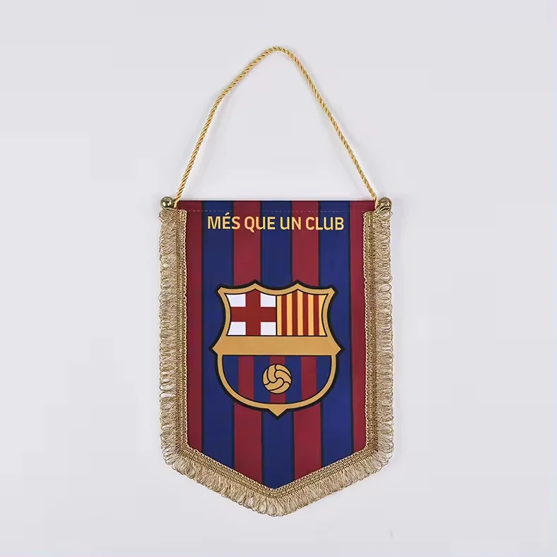 Custom Double Sided Football Flag Soccer Pennants Mini Hanging Wall Flag