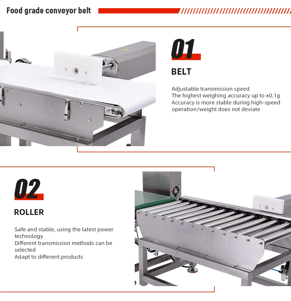 25kg Heavy Food Product Checking Weight Chemical Industry Conveyor Belt Check Weigher Machine For Production Line