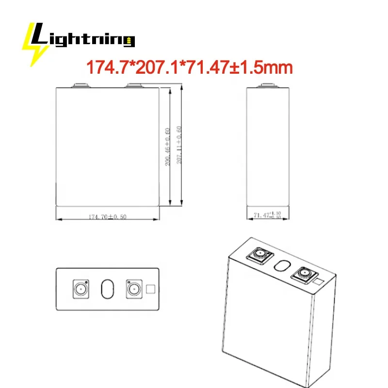 Глубокий цикл Lipo4 3 2 V 280Ah Lifepo4 аккумуляторная