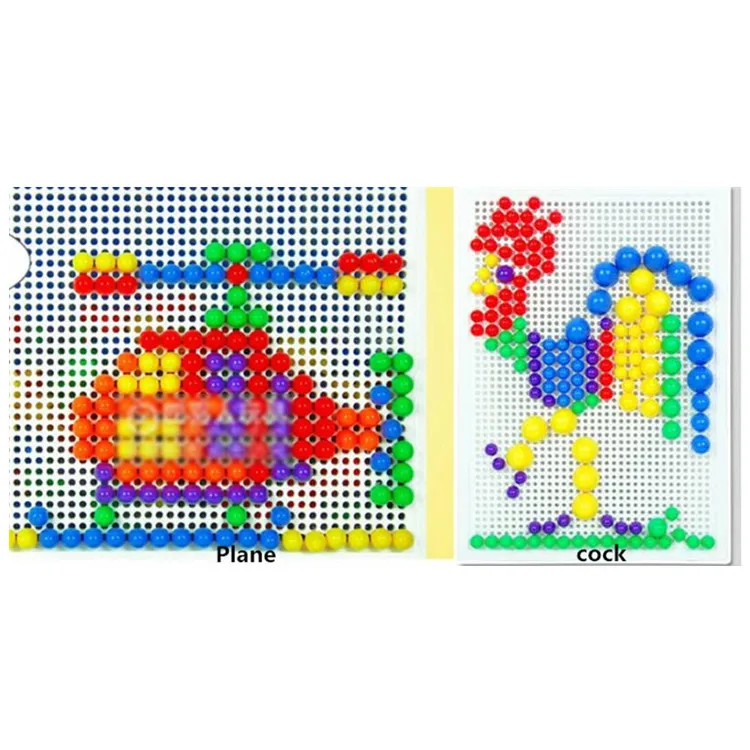 Children 350pcs Mushroom Nail Puzzle Didactical intelligent Games DIY Plastic Flashboard Children Educational Toy Jigsaw Puzzle