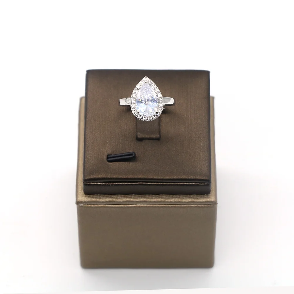 
Bedazzled Women Customize Fashion Wedding Jewelry Sets Brass Silver Earrings Necklace Ring Set Bridal Cubic Zirconia Jewelry 