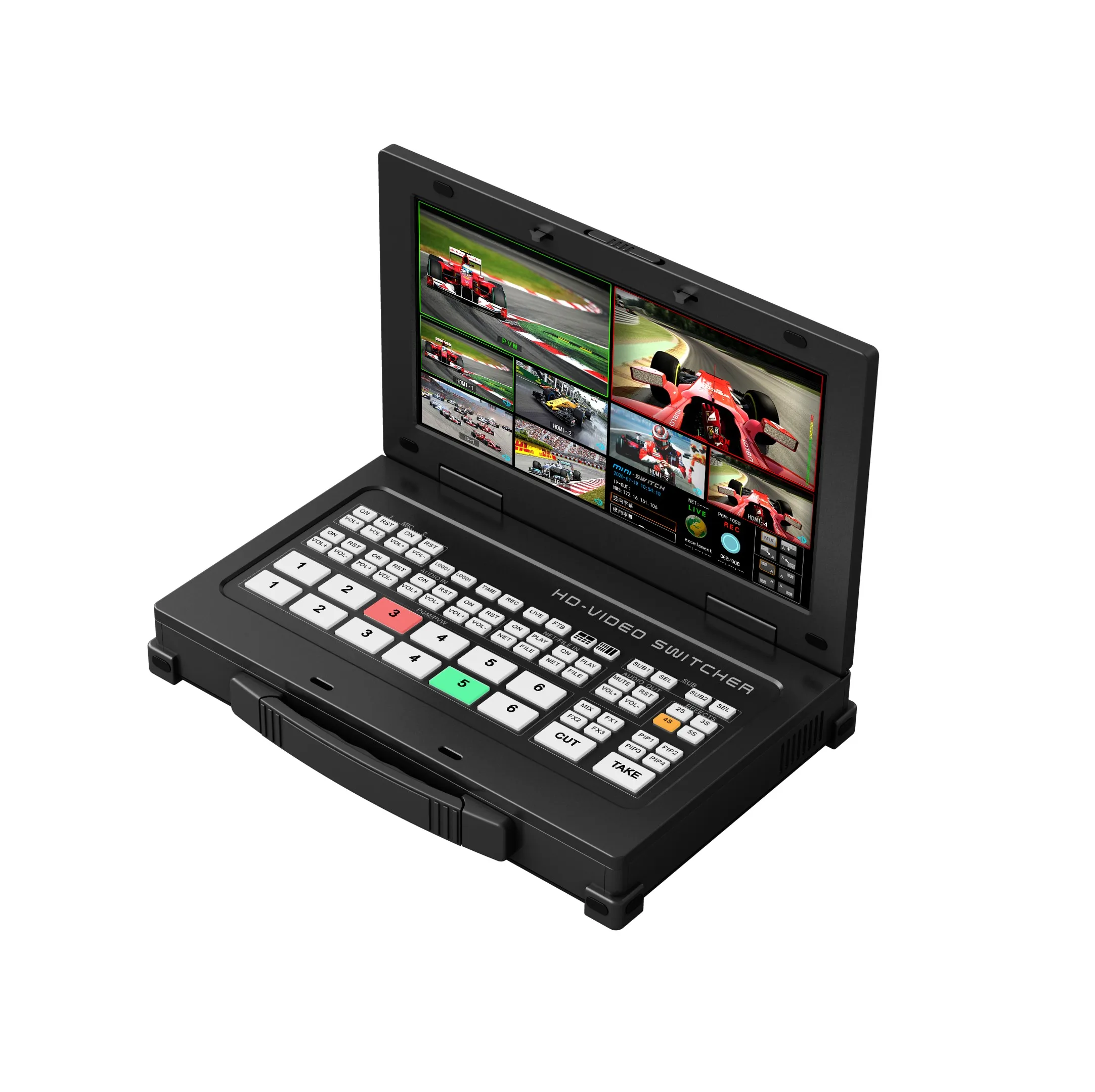 Multiview 1080P60fps 4 Platforms Same Time Live Streaming Chroma Key 4*H-DMI Video Mixer