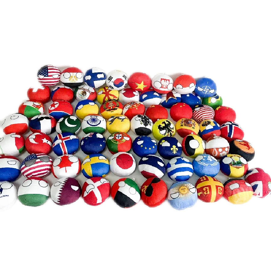 49 Designs Polandball Countryball Polandball National Flag Pillow Europe America Russia US Stuffed Soft Plush Toys Country Balls