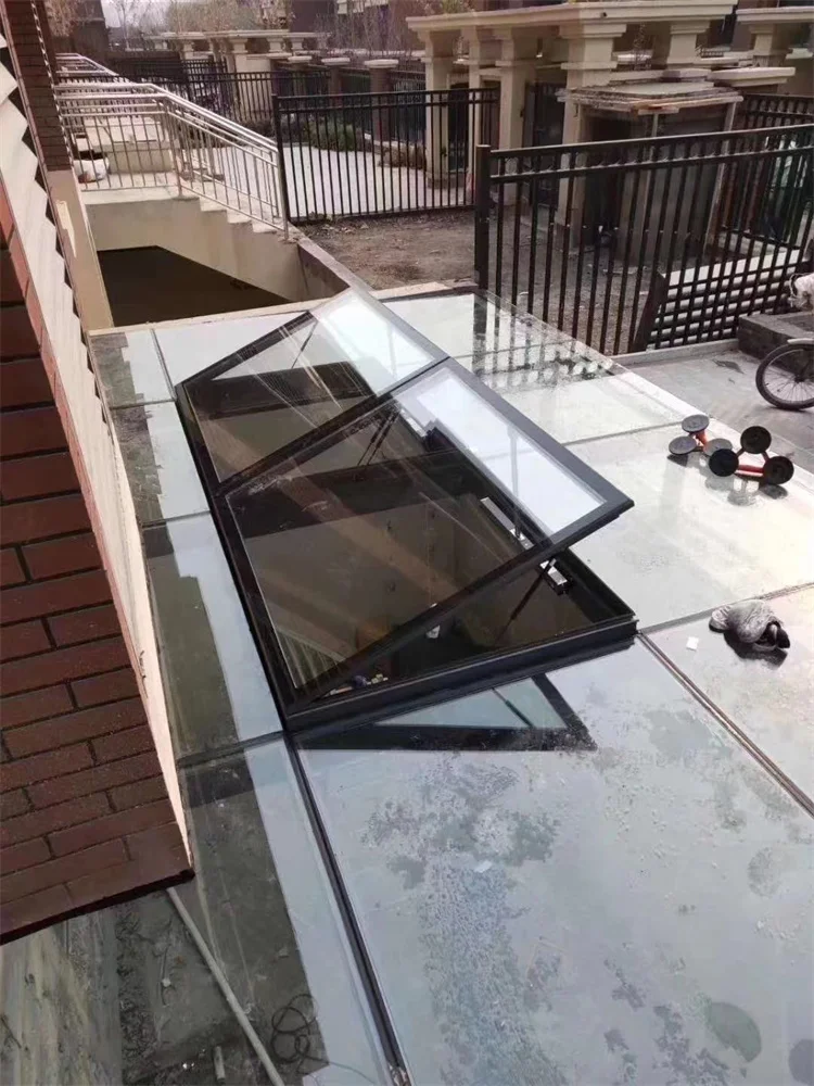 Customized Skylight Roller Shutter Roof light slide glass Window