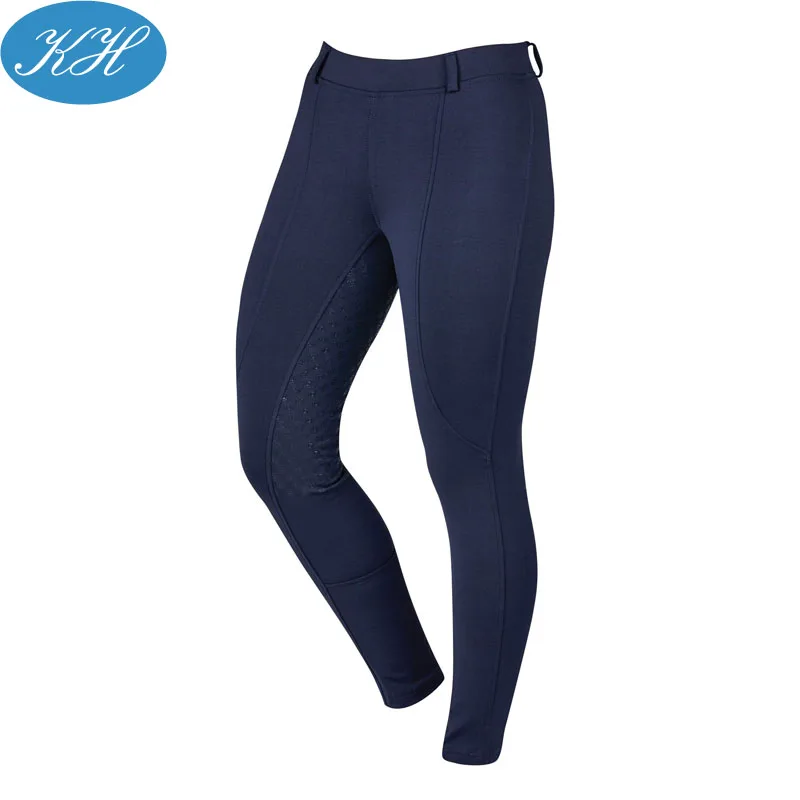 Custom Beige Outdoor Woman Equestrian Jodhpurs Breeches Horse Riding Pants Tights With Pocket