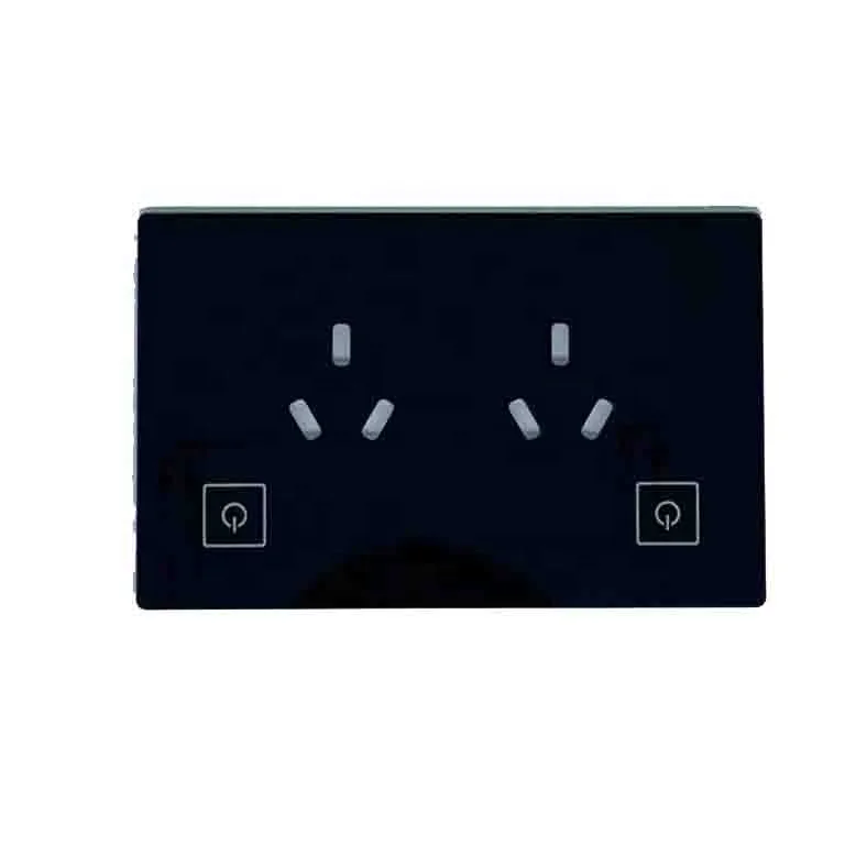 Custom Touch Wall Switch LED Light Tempered Glass Capacitive Switch Sensitive Touch Panel Switch socket For Smart Home