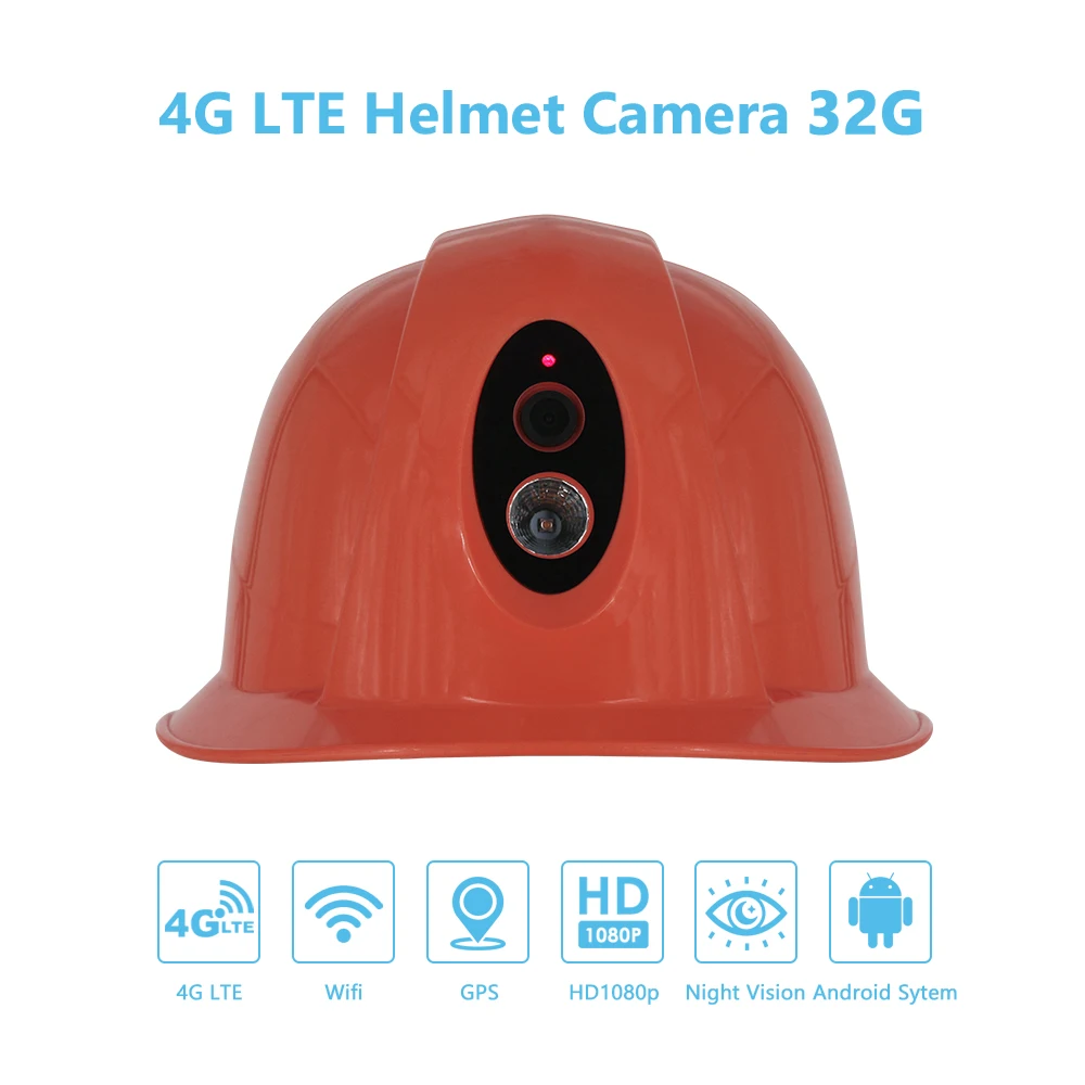 
Waterproof 4G LTE Live Streaming Safety Helmet with White LED GPS Wifi Blue tooth Software Management Video Recorder 