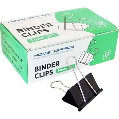 China Manufacturer binder clip black large metal stainless steel paper binder clips