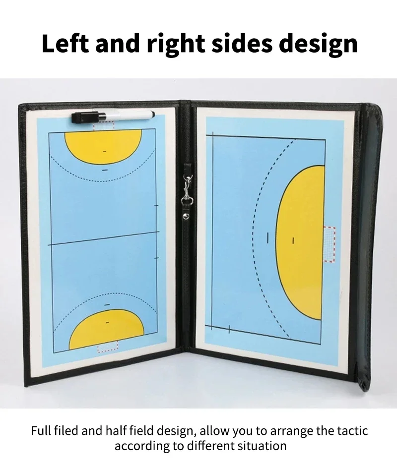 Portable Handball Tactical Board Basketball Board Tactic Foldable PU Handball Basketball Game Board Training Clipboard referee