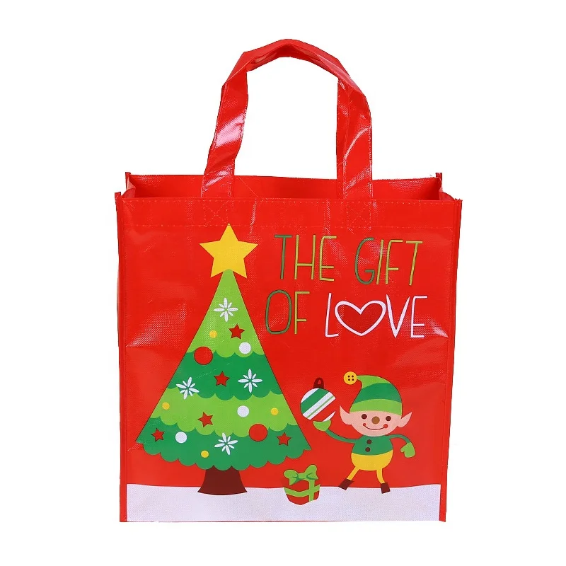 Factory price custom blue gift shopping cheap high quality eco-friendly rpet pp non woven bag for christmas decoration