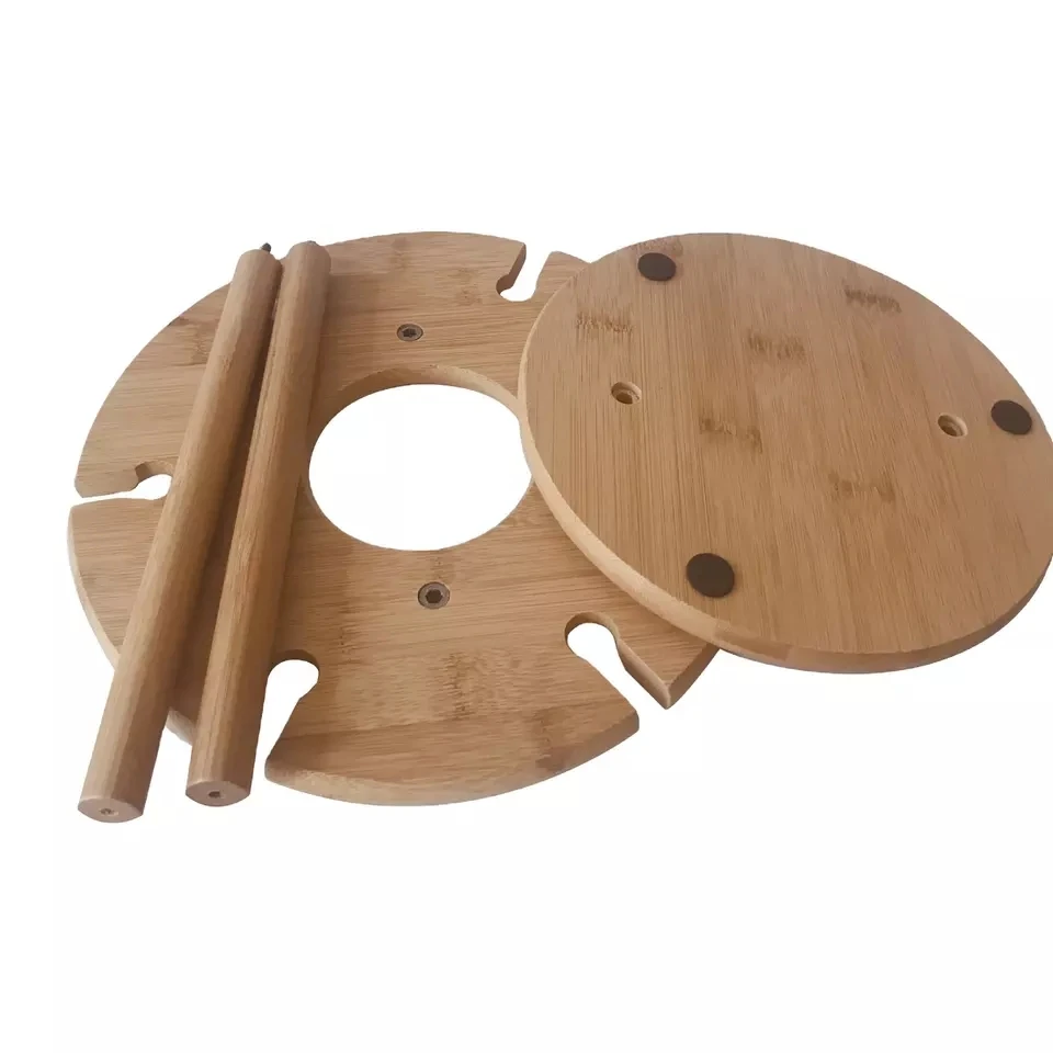 Wine Bottle Holder and 6  Glass Goblets Drying Rack Bamboo Wine Rack for Bar and Kitchen