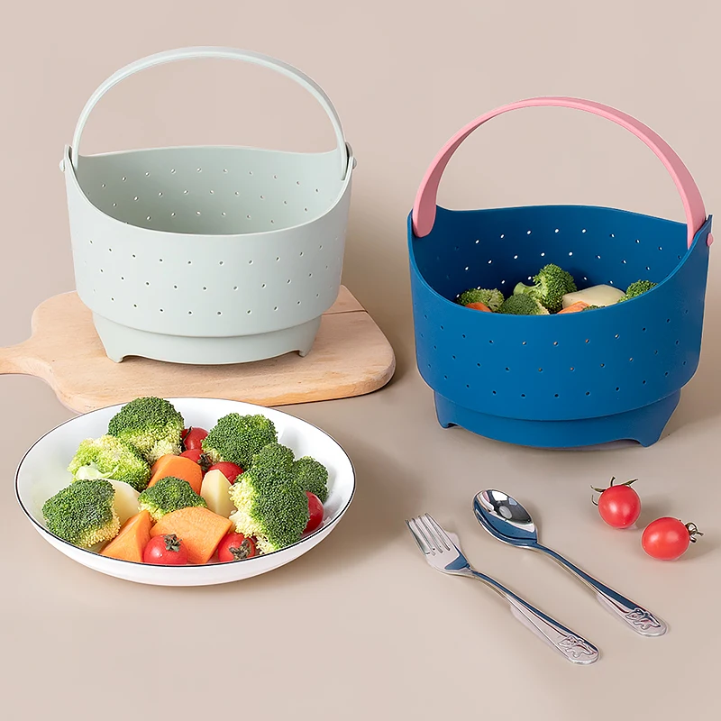 Silicone Steamer Cookware for Vegetables or Prep Meal Steam Fresh Silicone BPA Free Multifunctional Steamer Basket