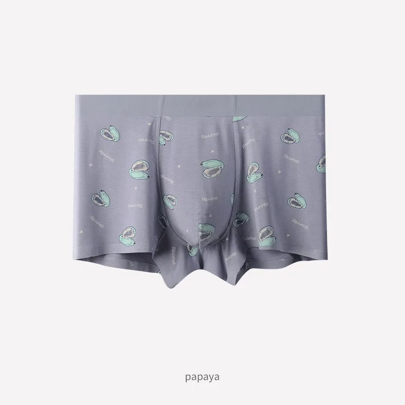 Modal Seamless Boxer Briefs Young Boys Cartoon Trunks Underwear Printing Simple Four-Corner Mens Boxer