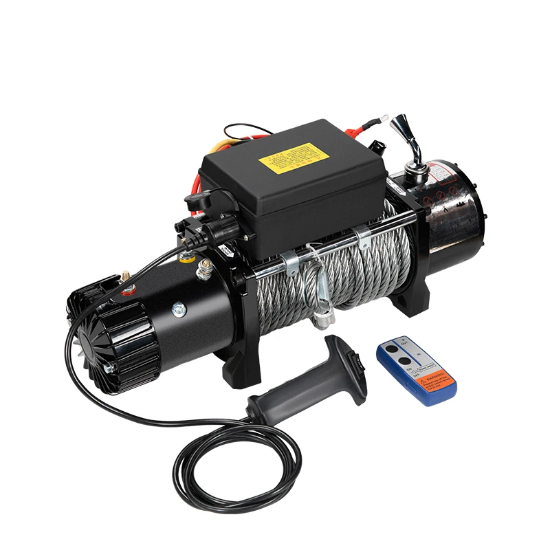 Wireless remote 12V/24V fast off-road vehicle electric winch 4x4