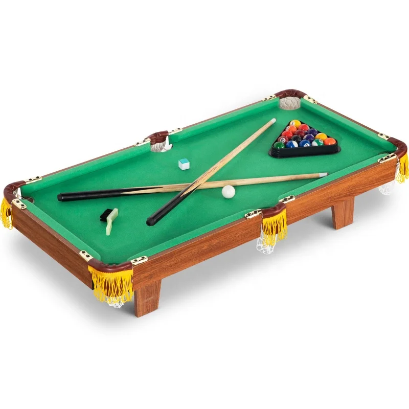 High Quality Wooden Pool Table 36 Inches Mini Table Pool 4 Palyers Games Set With Balls / Sticks / Chalk / Brush / Triangle