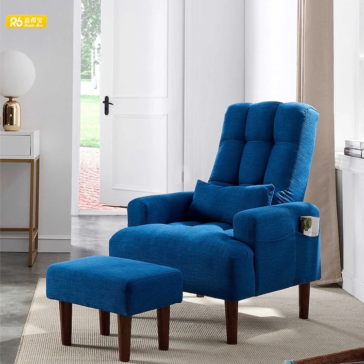 Redde Boo New Fabric Wood Leisure Sofa Modern Style Office Chair with Ottoman Stock in US Warehouse