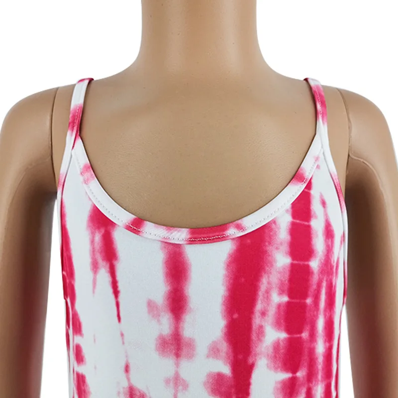 
hot sale summer suspender bodysuits fashion print breathable family matching outfits parent-child one piece jumpsuit 