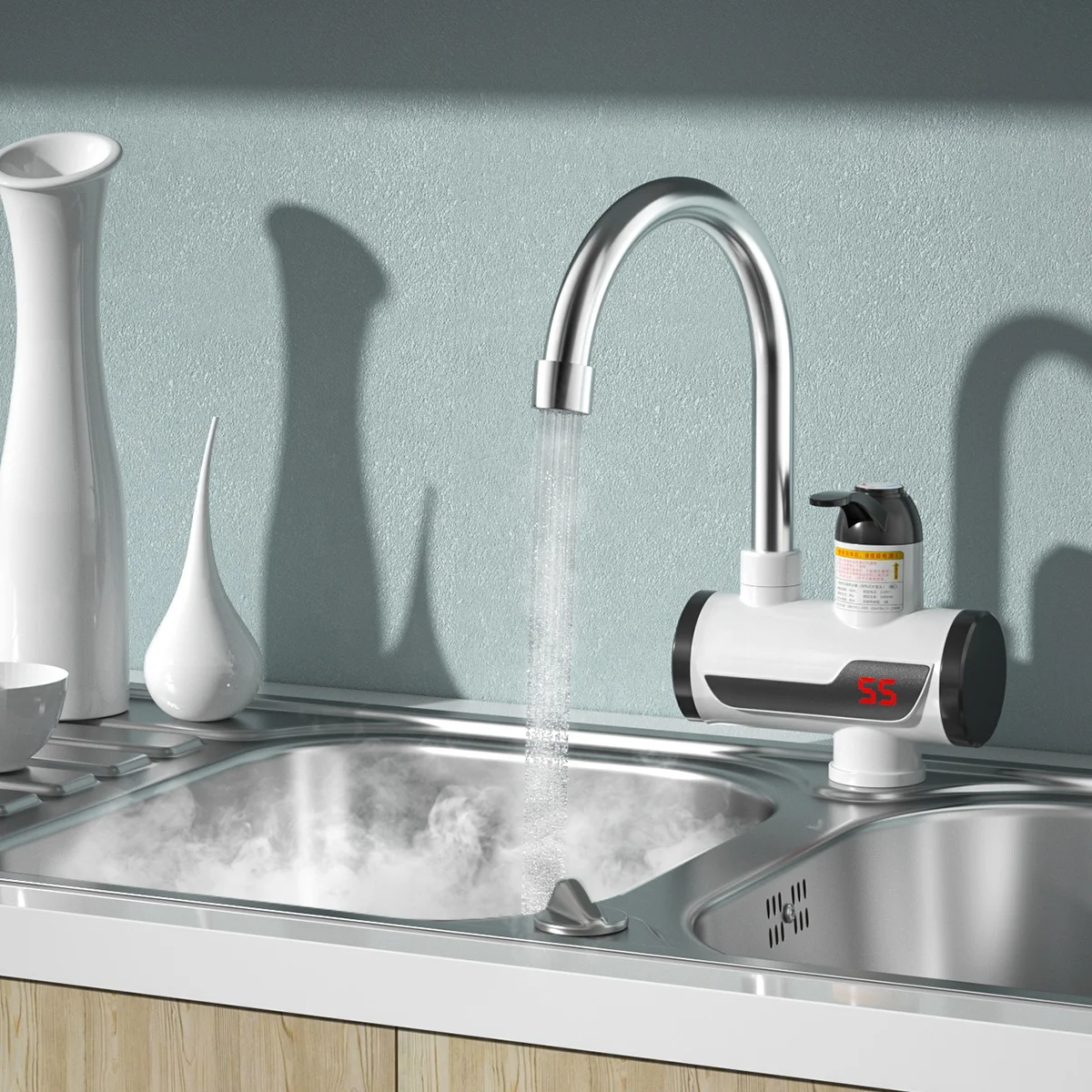 Plastic Contemporary 220V Faucet Instant Electric Water Heater Faucet Tap electric  instant kitchen water heater