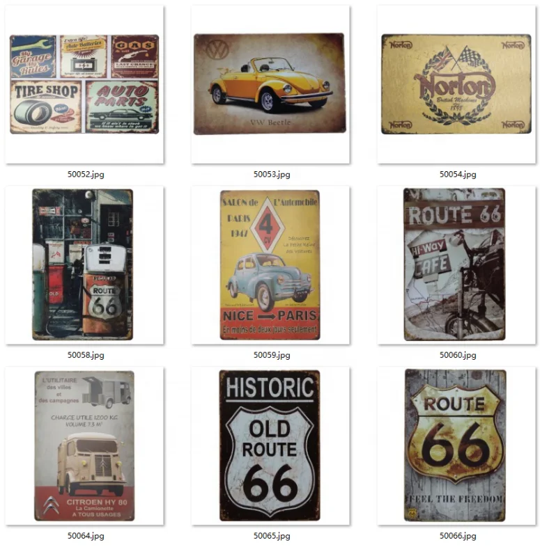 USA Road 66 Metal Tin Sign Car Bar Poster Signs Vintage Retro Plate Iron Art Style Painting Garage Wall Decor 30*40 CM
