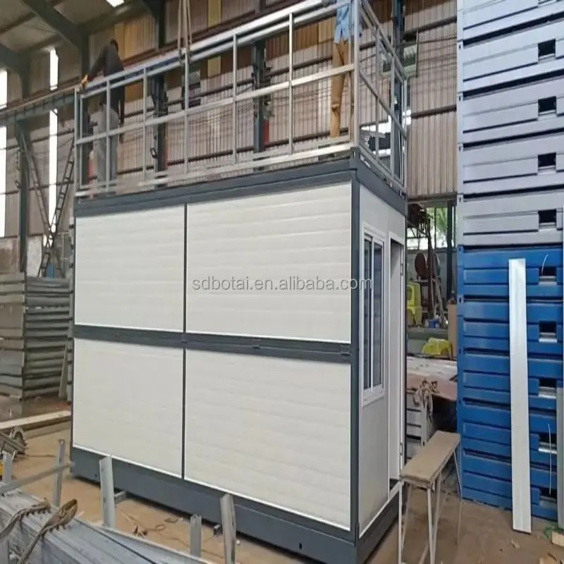 Tiny Red Fast Assemble Pop-Up Container House with Bath Foldable and Expandable Prefab Shipping Module Office Box