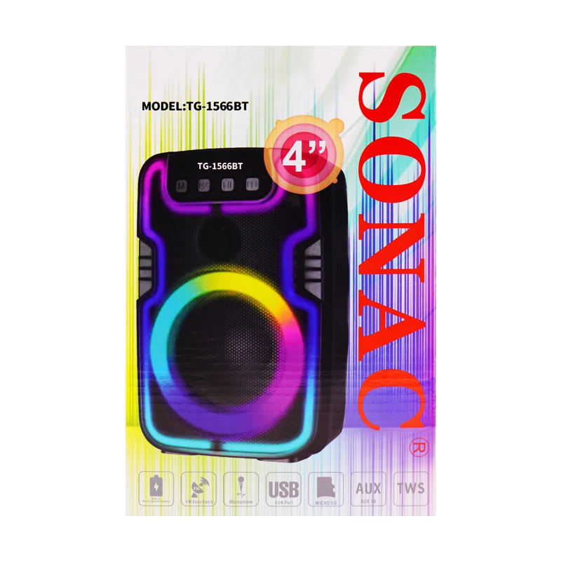 SONAC TG-1566BT New portable outdoor rechargeable speaker dj mix sound speaker crank stand audio center speakers