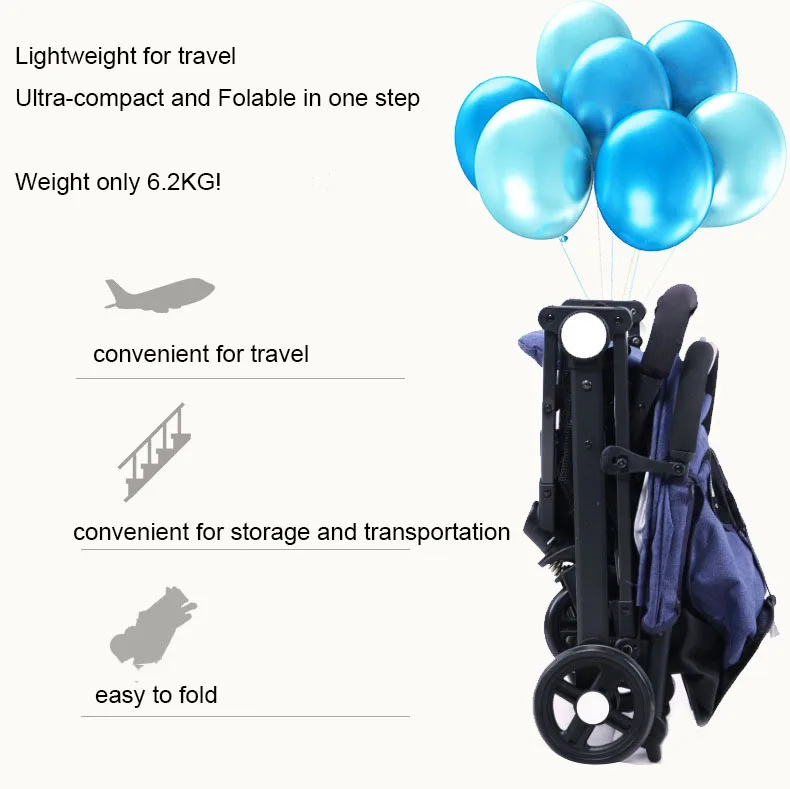 Amazon hotsale Factory price aluminum baby travel portable lightweight strollers walkers carriers pushchair