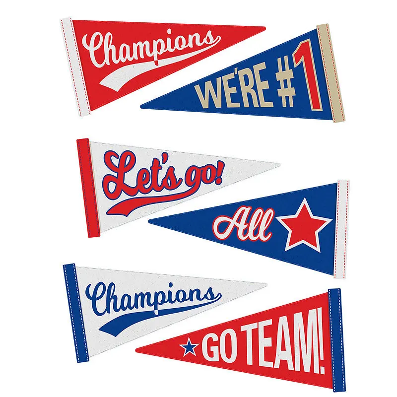 High Quality Camping Decoration Felt Custom Design Sublimation Printing Sports Flag Banner MINI Club School Pennant