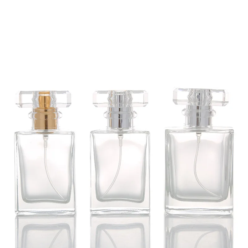 MUB hot selling Factory Price 30ml screw type transparent empty glass perfume bottle with fine mist T cap