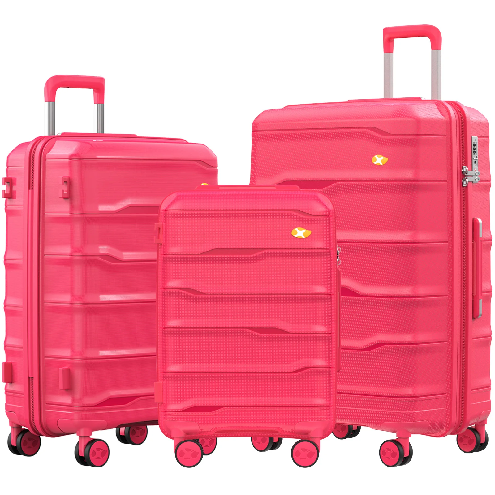Wholesale MGOB Brand Hard Side  Trolley Travel Luggage 3 Piece Suitcase Set With PP Break proof Zipper Lightweight Suitcases Bag