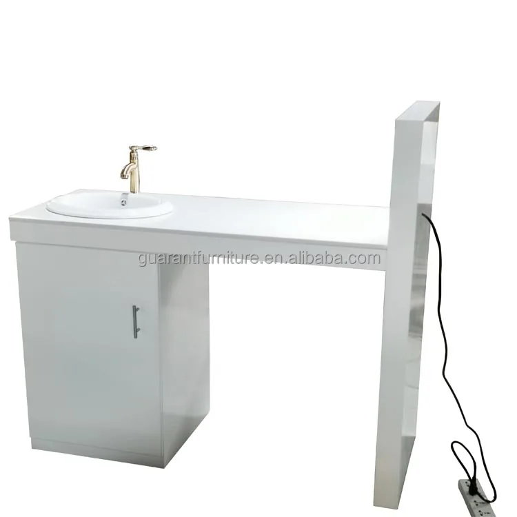 modern beauty manicure table with sink led nail station with hand-washing sink