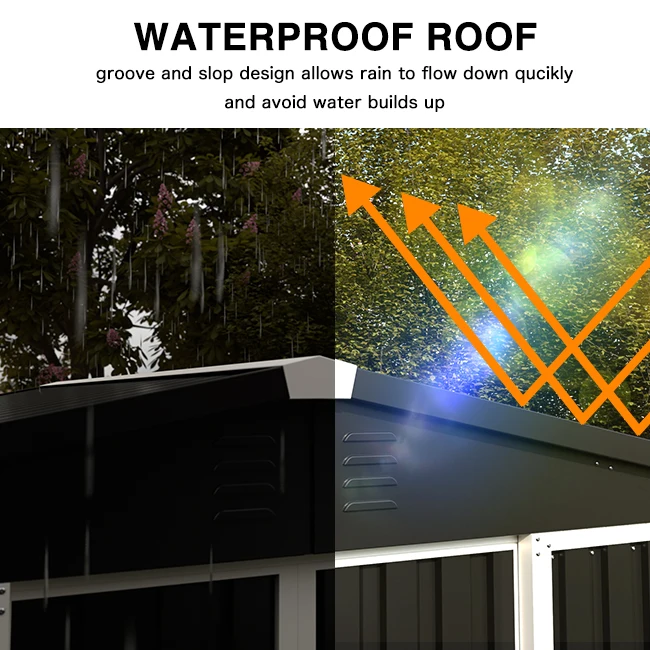 Affordability and Durability Outdoor Storage Iron Shed Tool Shed for Garden, Utility Steel Made