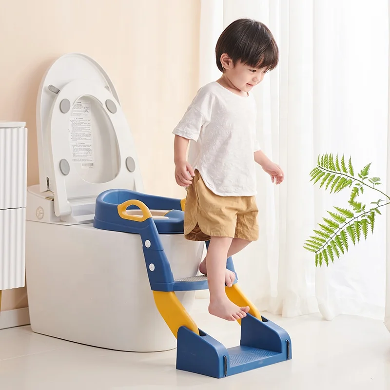 2 in 1 Portable Baby Toilet with Ladder Multi-functional Anti Slip Toddler Toilet Training
