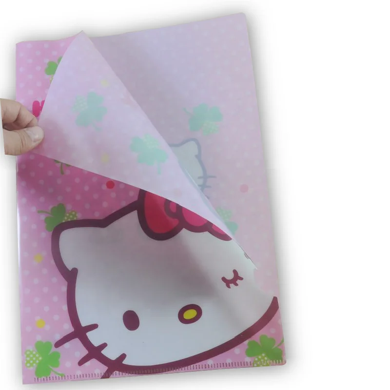 Glossy cover custom design plastic file L shape presentation folder