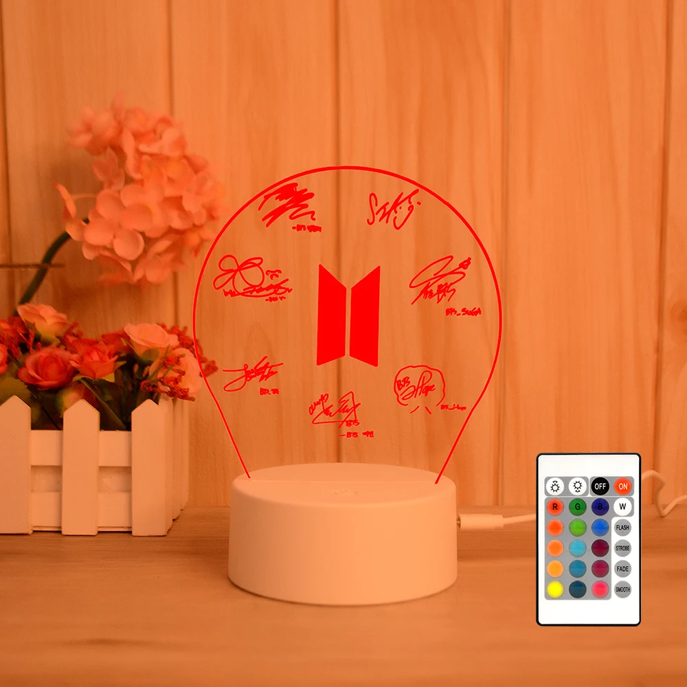 2021 popular Custom acrylic 3d led night lamp Remote control switch night light for kids