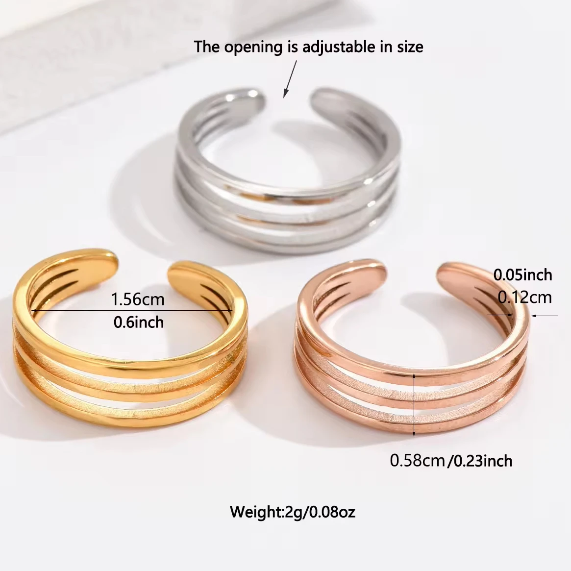 Triple C-shaped Toe Ring for Women Girl 18K Gold Plated Jewelry  Adjustable Open Tail Stacking Rings Summer Beach Foot Jewelry