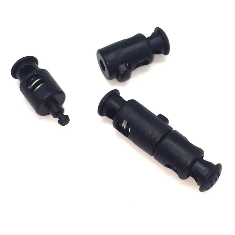 POM Plastic Spring Double Caps Cord Lock Stopper for Bags